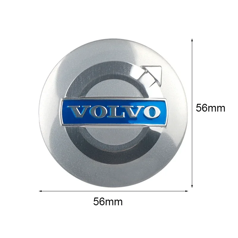 4개입 56mm/60mm 자동차 휠 센터 캡 스티커 허브 캡 스티커 (볼보 R 디자인 AWD C30 C70 S40 S60 S70 S80 S90 V40 V50 V60 V70 용)