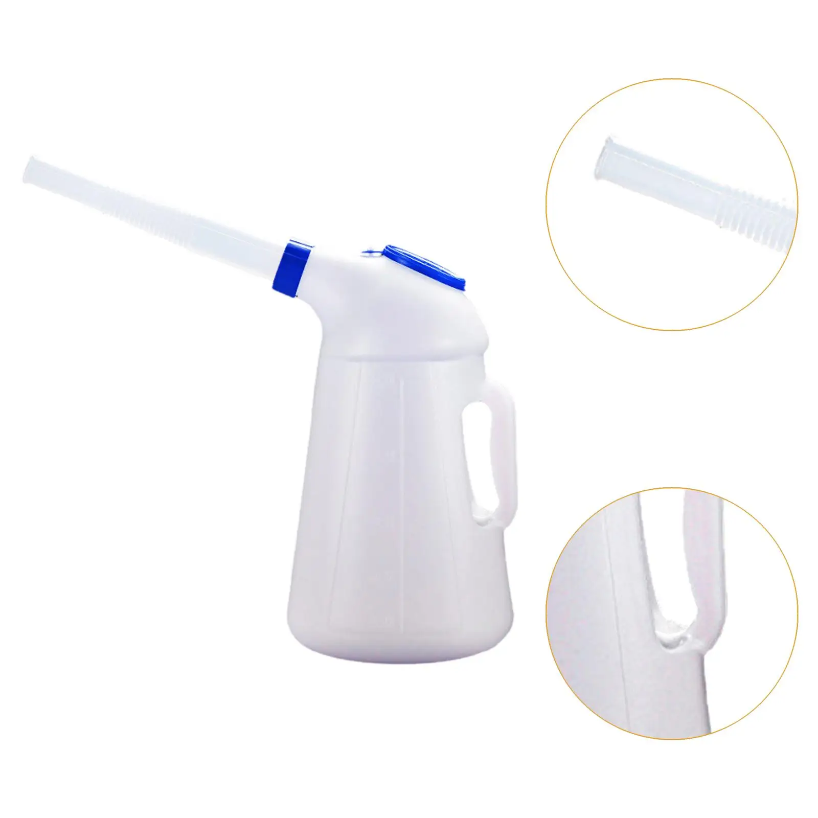 Oil Measuring Jug 1.2L-5L Oil Measuring Jug with Long spout Dust Lid Leakproof Automotive Oil Dispenser Pot Container Storage Can with Scale