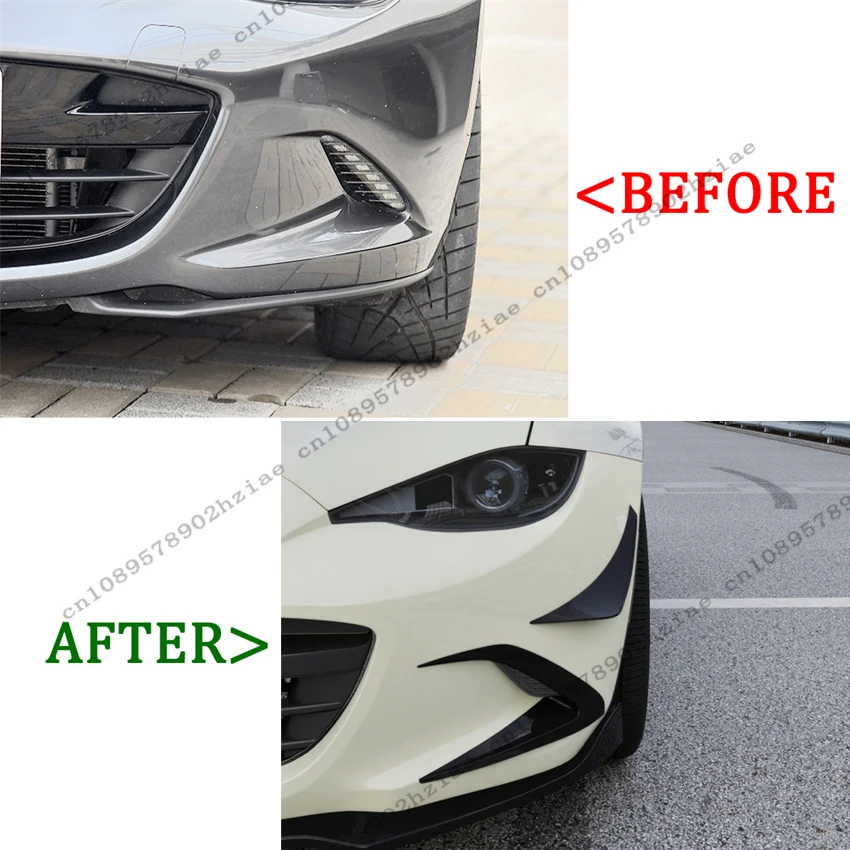 마쓰다 MX-5 미아타 ND 2015-2025용 자동차 프론트 사이드 나이프 스포일러, 프론트 안개등 커버, 리어 윙 나이프, 에어로다이나믹 자동차 액세서리