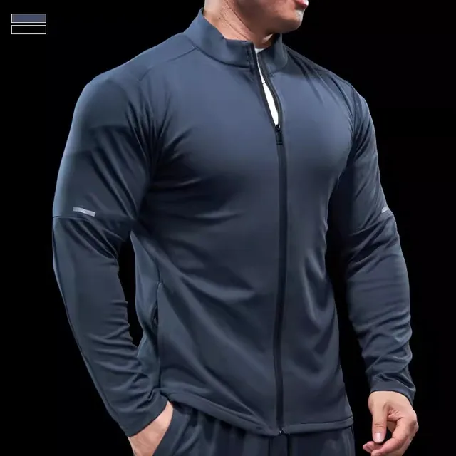 Turn Down Collar Men's Sports & Fitness Jacket - Image 4