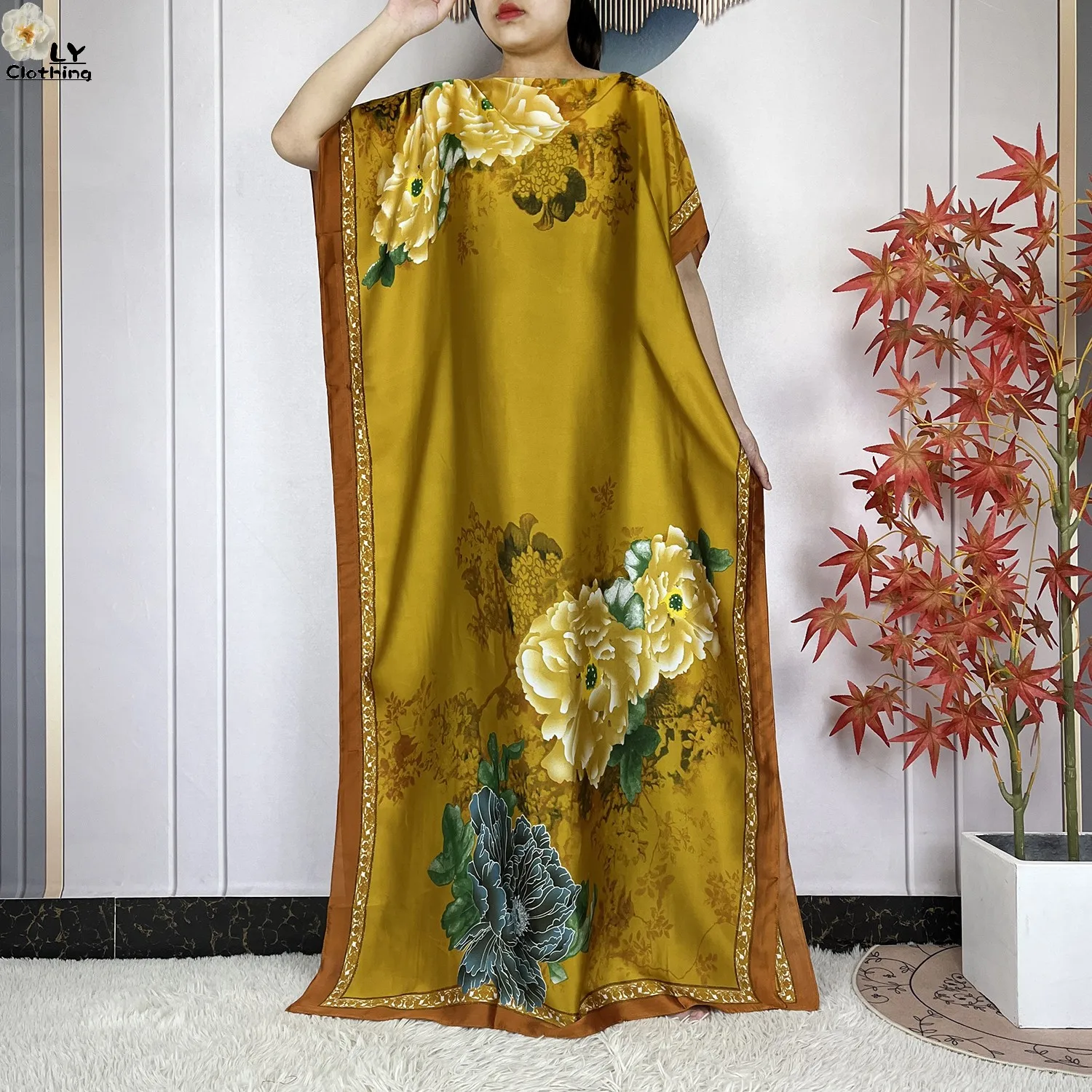 chinese dress ladies Prayer Abaya Dress for Women, Loose Solid Muslim Dress&Hijab Chiffon Long  Sleeve Full Coverage Dubai Kaftan Dress Middle East Arabian Caftan Kimono  Robe Islamic Ball Gown Apricot&Hijab One Size at Amazon Women's main image 1