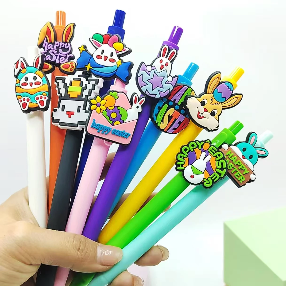 10PCS 부활절 스타일링 패치 펜, 부활절 테마 성별 중립 펜, 크리 에이 티브 휴일 선물 펜 쓰기 볼펜, 무작위 스타일