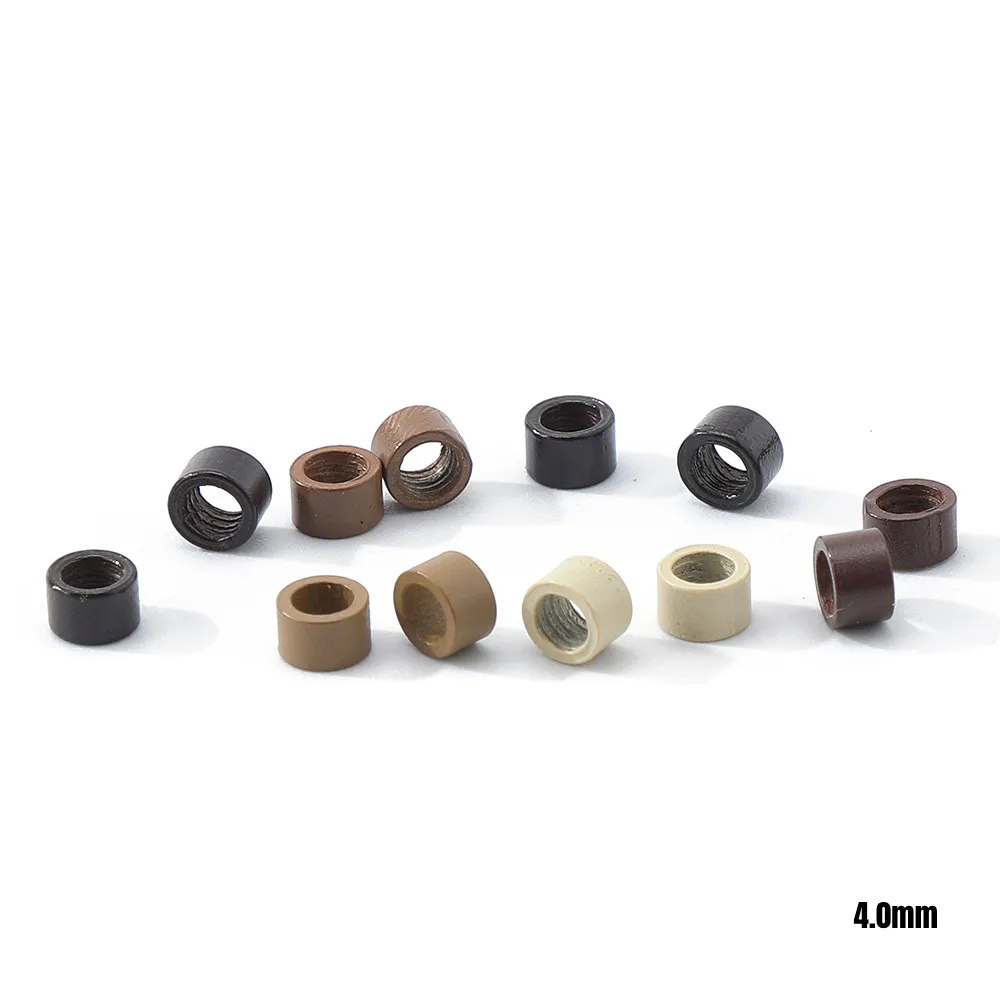 Micro ring with screw 1000pcs / bottle 4.0micro ring #1 colors i tip hair beads hair links for hair extension tools