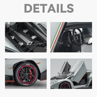 1:24 Lamborghinis Veneno Supercar Alloy Cast Toy Car Model Sound and Light Children's Toy Collectibles Birthday gift 2