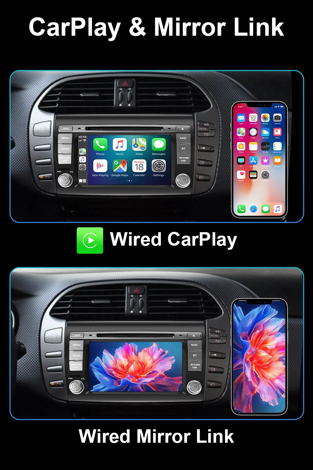 Android Car Radio DVD Player For Fiat Bravo 2007-2012 Touch Screen Car GPS Navig