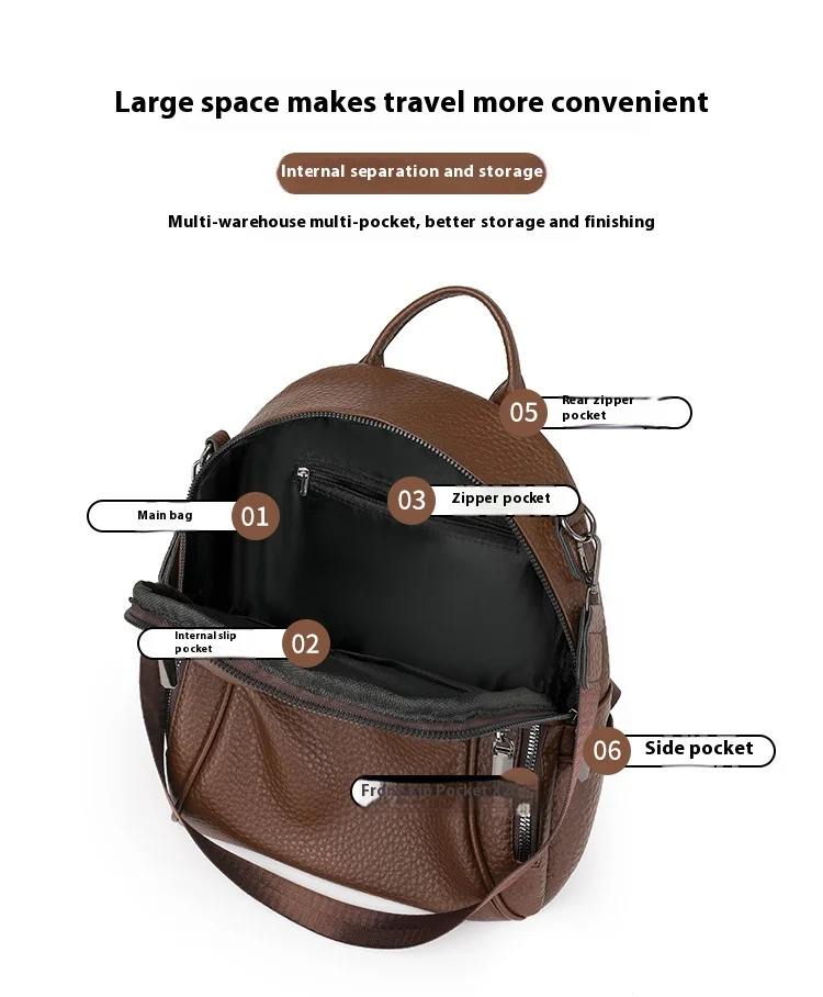 Neue Ankunft Heißer Verkauf PU Rucksack Geldbörse für Frauen Damen Mode Rucksäcke, Cabrio Vintage Tasche für Reisen, Arbeit jeden Tag – Detail 2