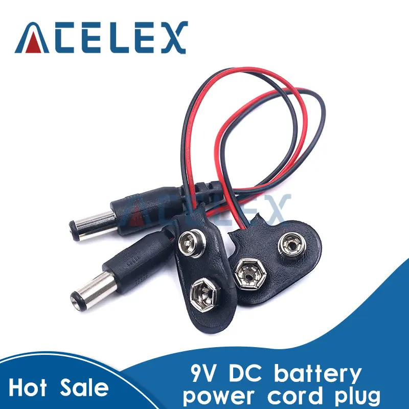 9V DC Battery Power Cable Plug Clip Barrel Jack Connector for Arduino ...