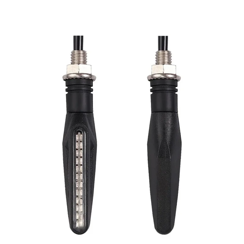Motorcycle Turn Signal Lights 2PCS Motorcycle Turn Signal Indicator Flashing Light Blinker E11 Mark Built Relay 335SMD Universal M10 Bolt