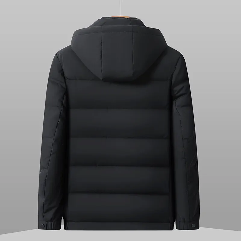Men's Down Jacket 90% White Duck Down Mid-length Lightweight Padding Winter Cold Clothes Coat