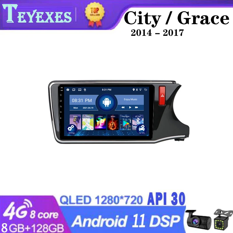 

TEYEXES For Honda City Grace 1 2014 - 2017 Right hand driver Car Radio Stereo Multimedia Video Player Navigation GPS Android 11