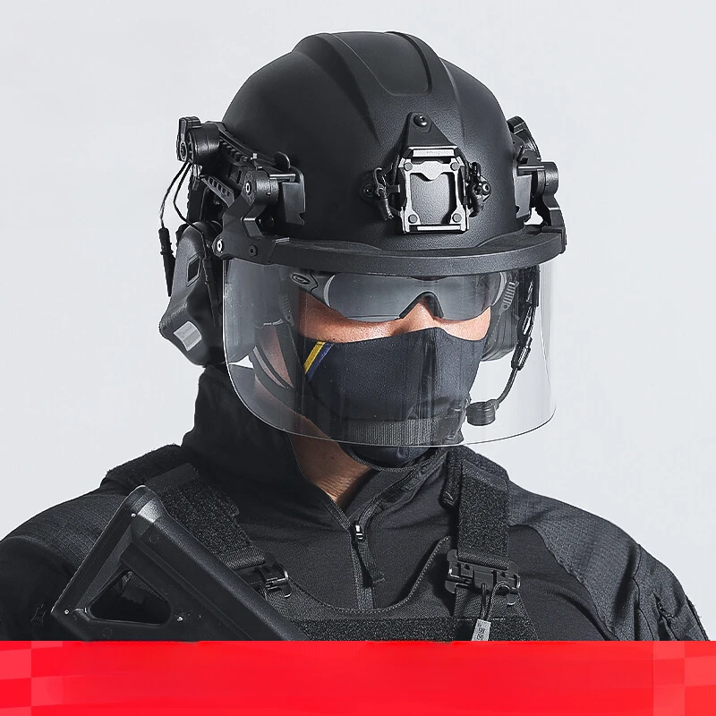 * Caschi Riot Caschi protettivi per pattuglia da lavoro all'aperto Ventilatori militari Caschi tattici Sicurezza del servizio segreto - immagine 2