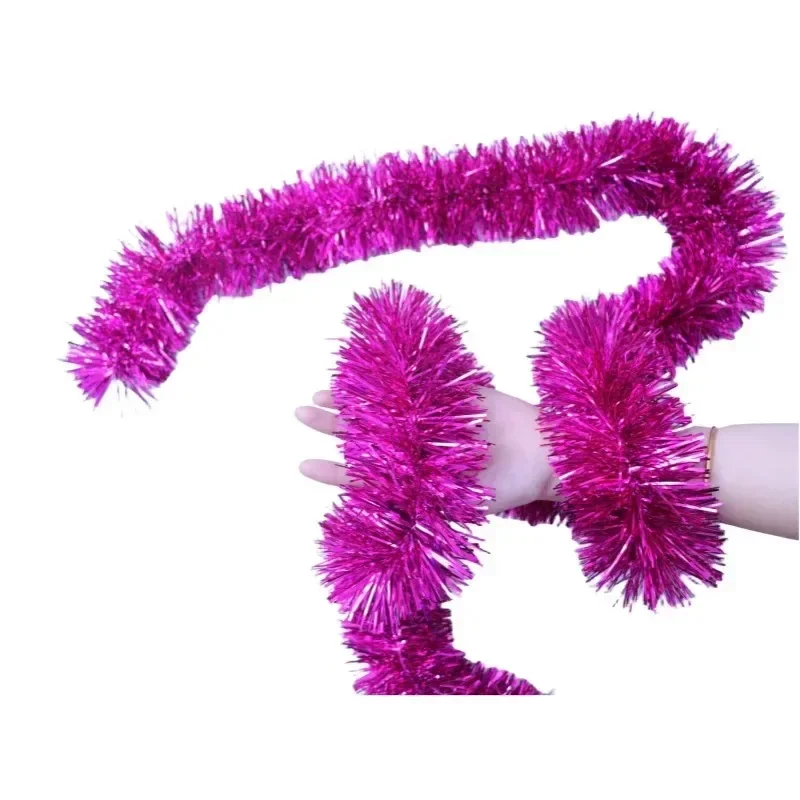 2m Christmas Tinsel Garland Shiny Hanging Garland Ornaments for Christmas Tree Party Supplies Indoor and Outdoor Decoration
