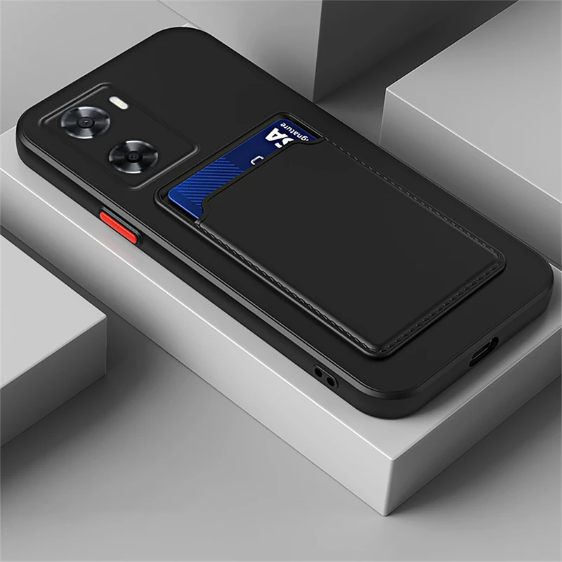thumbnail image 1 of Liquid Silicone Card Holder Case For OPPO Reno 10 8 7 6 5 Pro Plus 8T 7 Z 5G Wallet Bag Case For OPPO A78 A94 A95 A98 A58 A38, 1 of 5