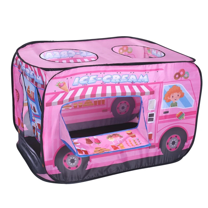 Ice Cream Truck Kids Play Tent - Foldable Indoor And Outdoor Playhouse For Toddlers, Boys And Girls 4