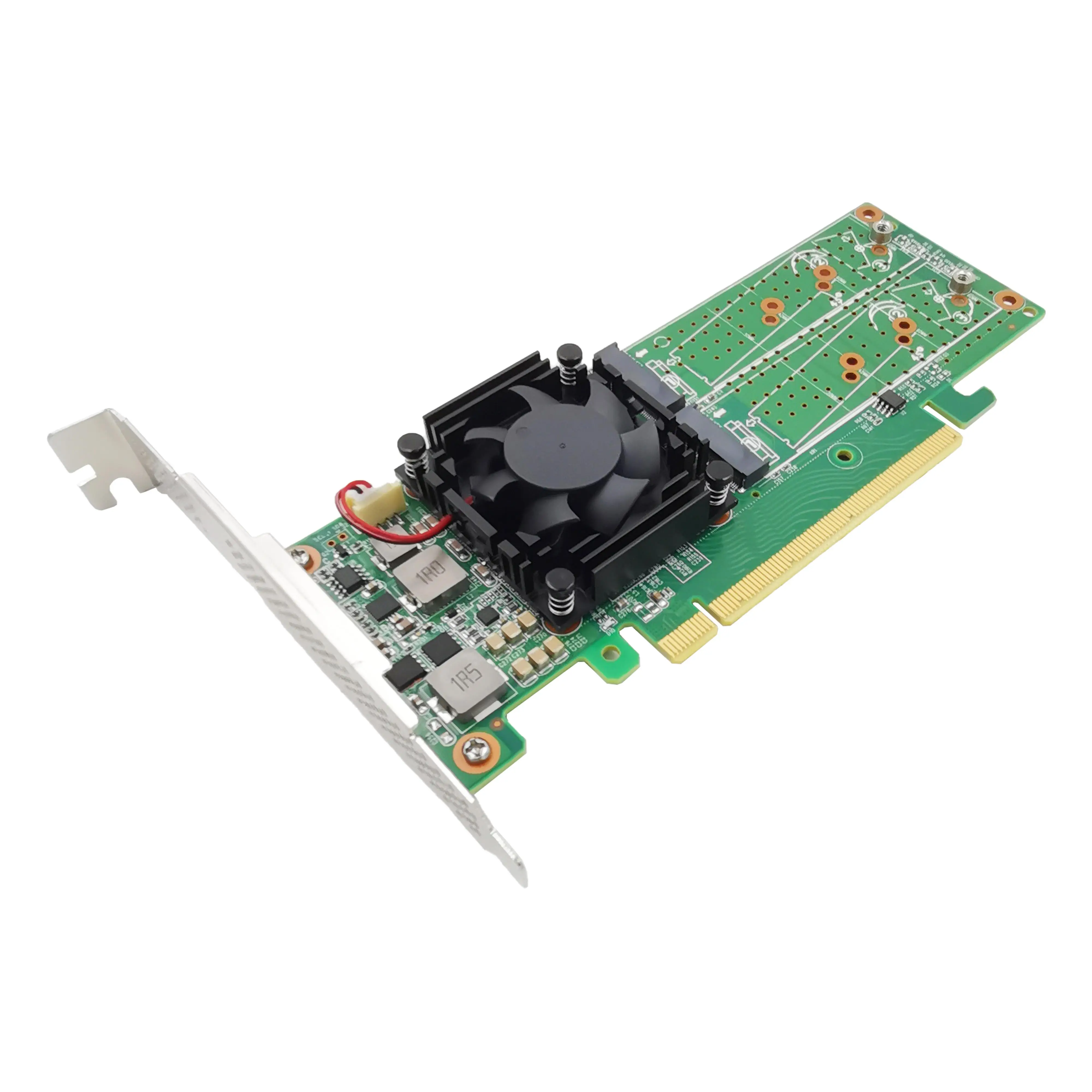 PCIe 3.0 X16 to 4x M.2 NVMe SSD Switch Adapter support 2280 SSD-PE3162-4IL no motherboard bifurcation required