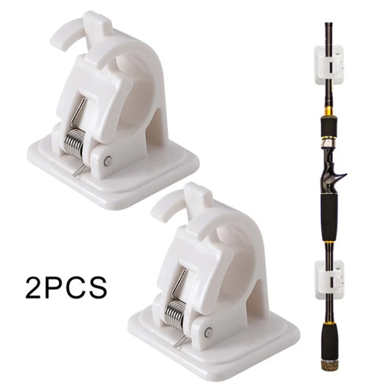 Wall Mounted Fishing Rod Storage Clip Clamps Holder Rack Organizer For Walls Wooden Board Ceramic Tiles Fish Tackle 1pair fishing rod bracket fishing rod support fishing rod rest fishing rod holder