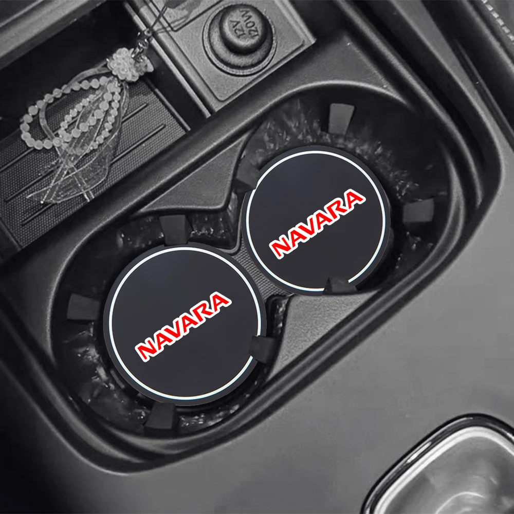 2 pcs Car Coaster Water Cup Bottle Holder Silica Gel Mat Storage Groove Protect Coaster for Nissan Navara NP300 D23 D40