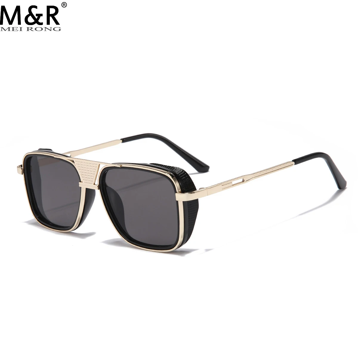 

2023 New Fashion Men's Square Sunglasses Large Frame Versatile Metal Eyeglass Frame Outdoor Driving Sun Protection Sunnies Gafas