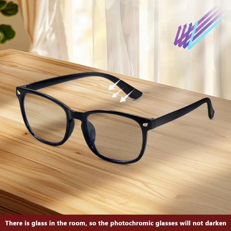 CRIXALIS Photochromic Classic Vintage Square Sunglasses For Men Running Outdoor Sunshine Eyeglasses Black Frame UV400 - Image 6