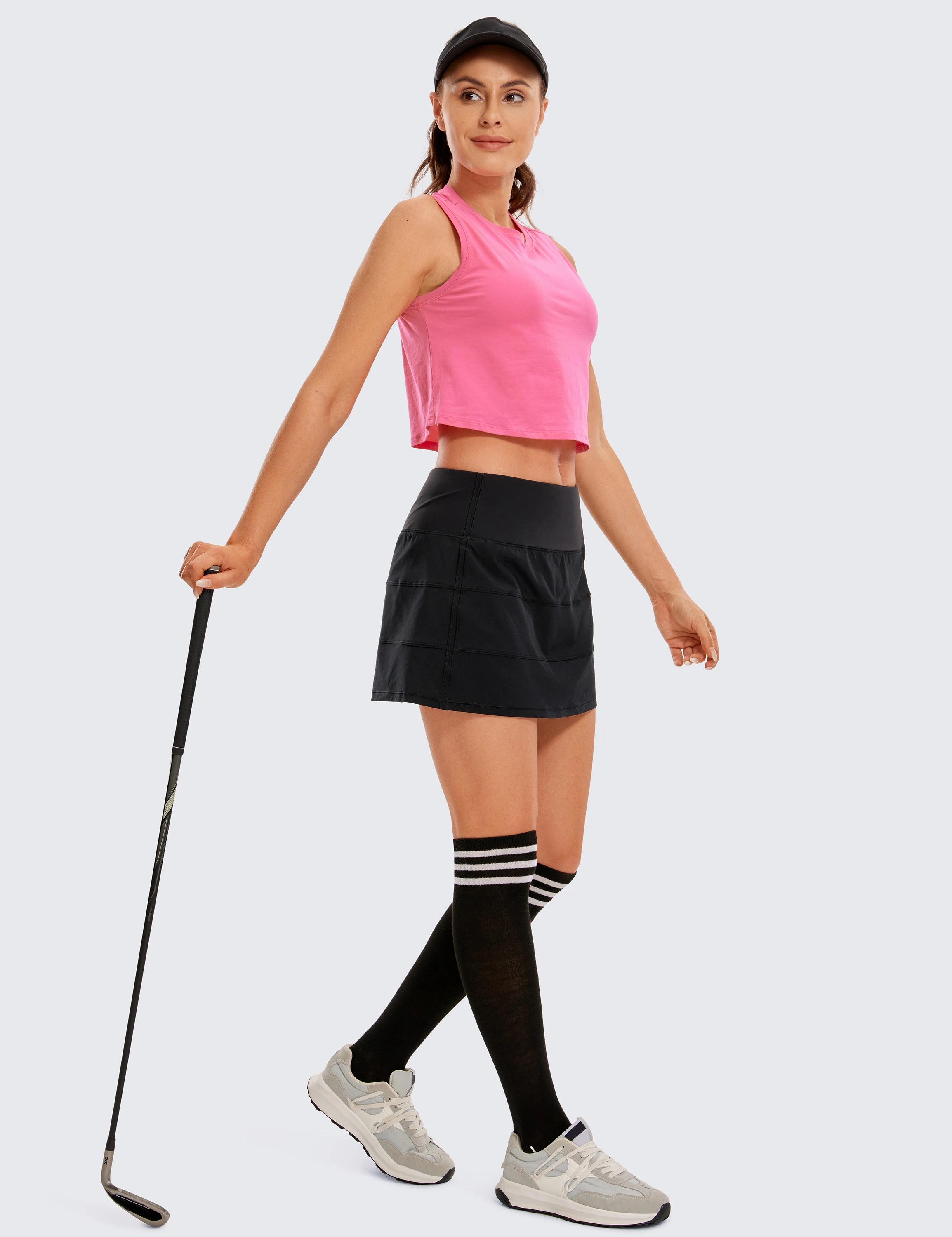 Women Skirt Black Active Lightweight High Waist Athletic Short Skirts Running Tennis Golf Workout Sports Skorts with Pockets