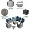 Patio Furniture Outdoor Sectional Sofa Swivel Rocking Chairs All Weather Rattan Wicker 10 Piece Conversation with Coffee Table 3