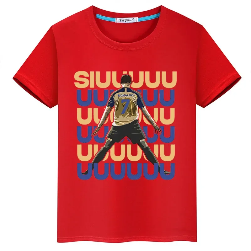 thumbnail image 1 of Camiseta personalizada de manga corta con estampado de letras de Ronaldo 2024, ropa de verano, ropa informal para niños, 1 of 4