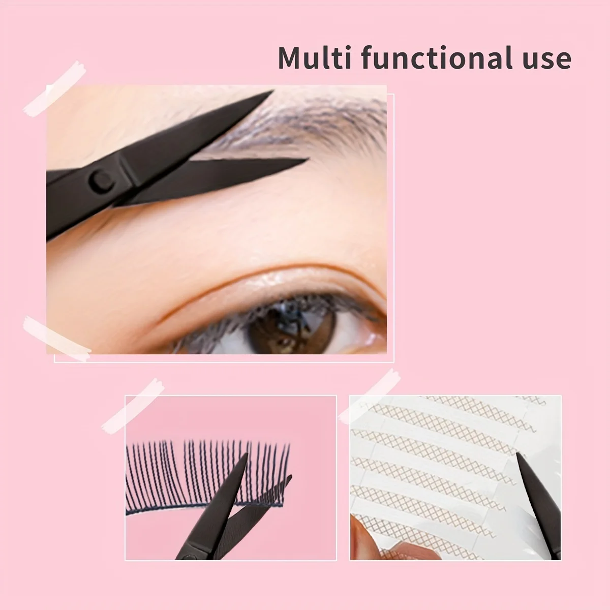 3pcs Eyebrow Grooming Kit Stainless Steel Precision Scissors & Spiral Brush Fragrance-Free Ambidextrous Design For Easy Use