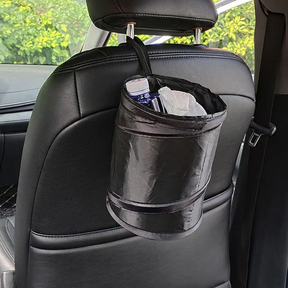 Collapsible Black Car Trash Can Pack Trash Bag Rubbish Waste Bin For Little Leak Proof Car Cooler Bag Garbage Wastebasket