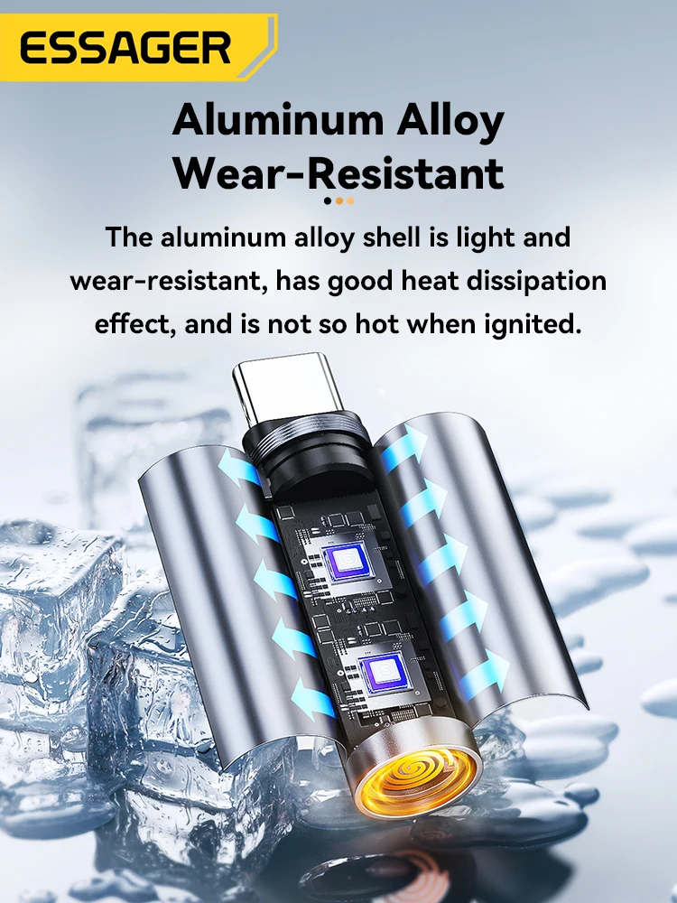 Essager Type C Interface Mini lighter Tungsten Wire Blowing Cigarette lighter Without Battery Can Be Carried On The Plane type c lighter