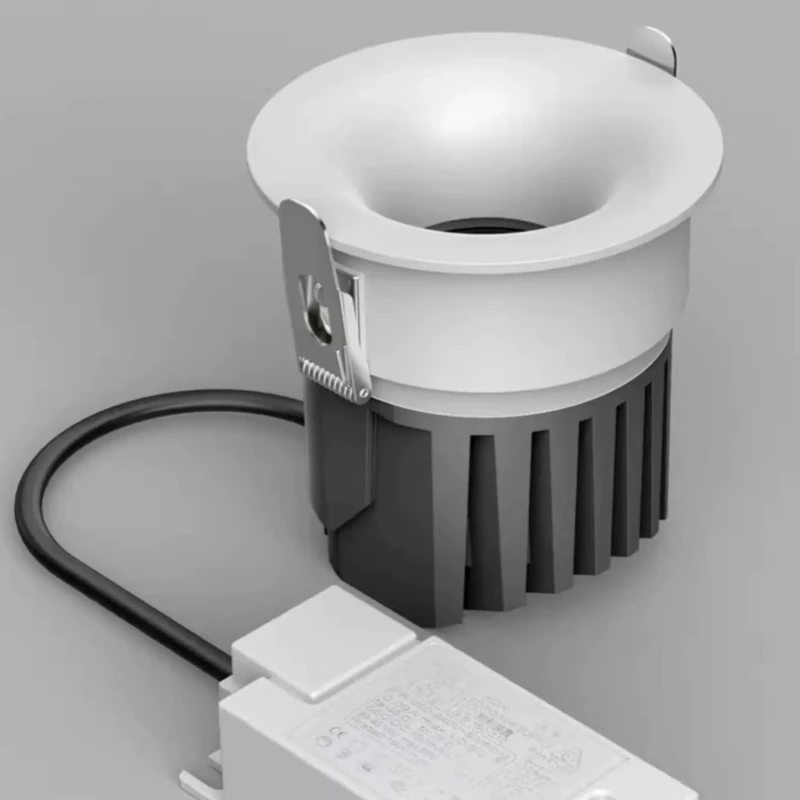 오목한 눈부심 방지 LED 다운라이트, 조도 조절 AC85-265V 천장 조명, 스포트라이트, 가족 거실 침실 조명, 9W, 12W