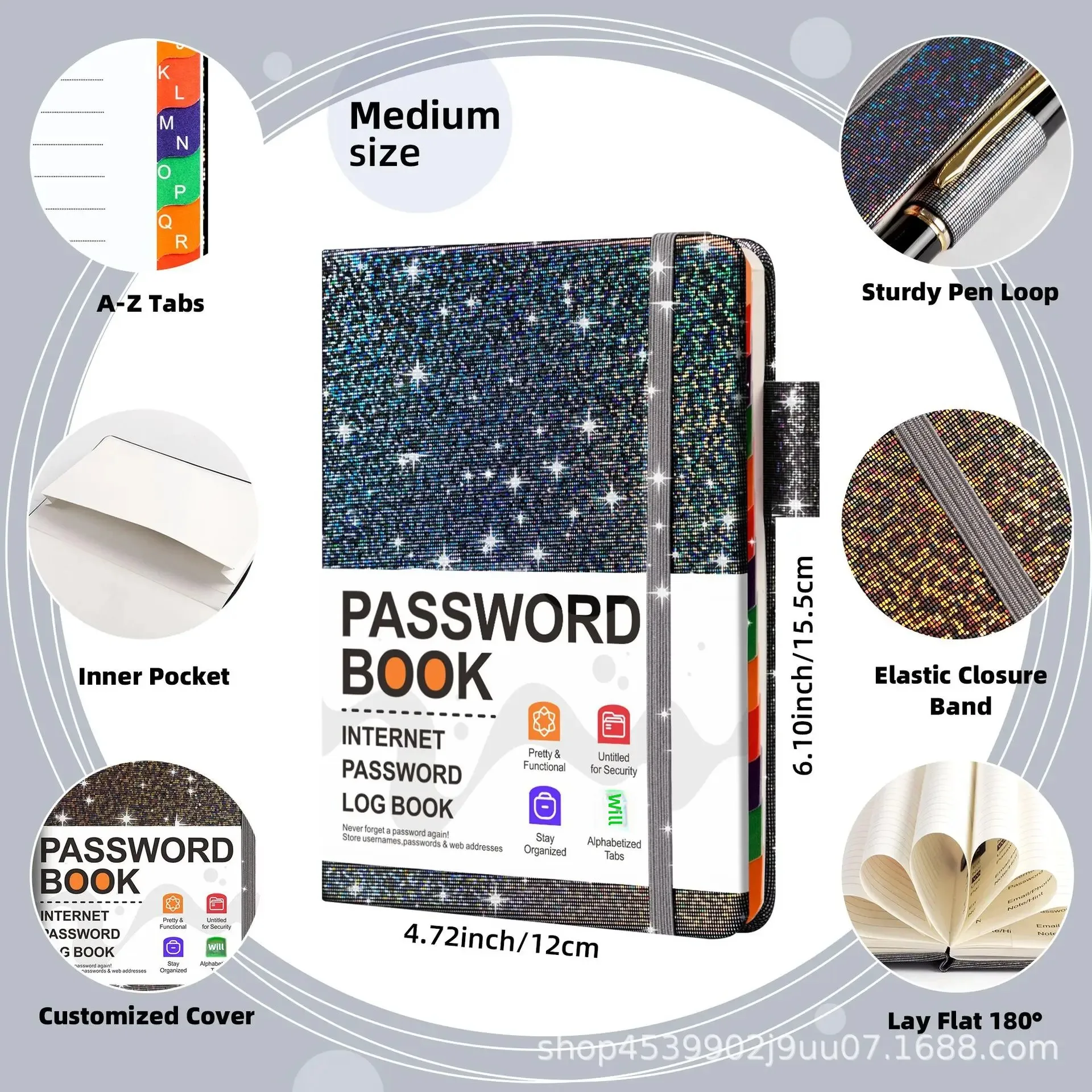 Cross-Border English Password Notebook For Middle-Aged And Elderly People Email Address Record Book B6 Journal