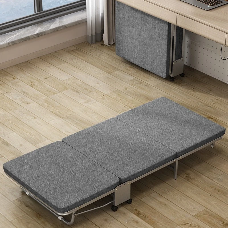Letto Pieghevole Singolo per Ufficio, Letto da Campeggio per Pausa Pranzo, con Piano Rigido, Pieghevole in Tre Parti - immagine 2