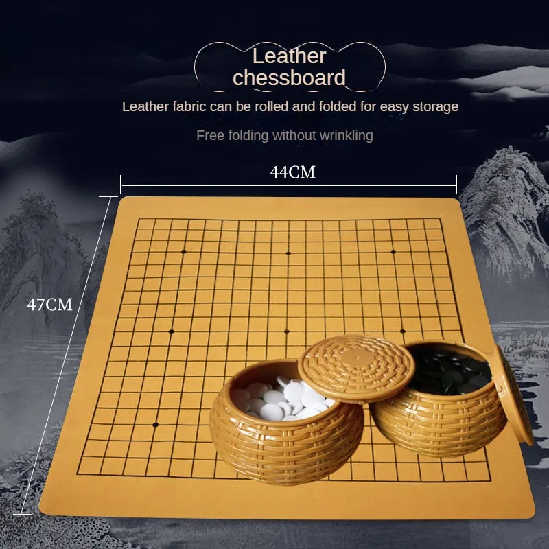 Portatile Weiqi Go Gioco Pieghevole In Pelle Scacchiera Resina Scacchi Gomoku Bordo Da Tavolo Battaglia Famiglia Intrattenimento Giochi Giocattoli
