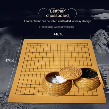 Portatile Weiqi Go Gioco Pieghevole In Pelle Scacchiera Resina Scacchi Gomoku Bordo Da Tavolo Battaglia Famiglia Intrattenimento Giochi Giocattoli