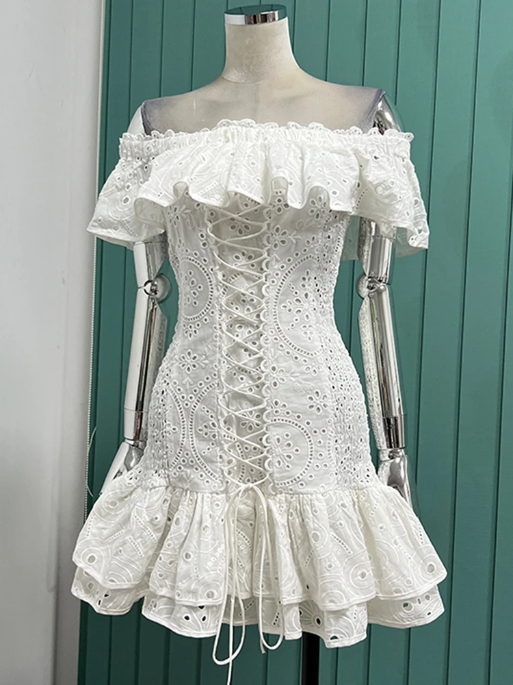 treatürself tulle frill jersey Girl Dark Marine Dot Tulle Ruffle Dress by Janie and Jack