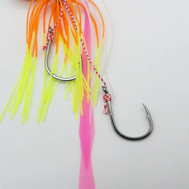 Fishing Glow Bait Jig Sliding  Jig Head 60g 80g 100g 120g 150g 200g 250g 300g Rubber Skirt Saltwater Bait  Fake Lure