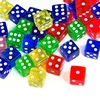 24PCS 16MM Transparent Dice For Board Games For Adullts Acrylic Cubes Party Mahjong Leisure Time Juegos De Mesa Divertidos 6