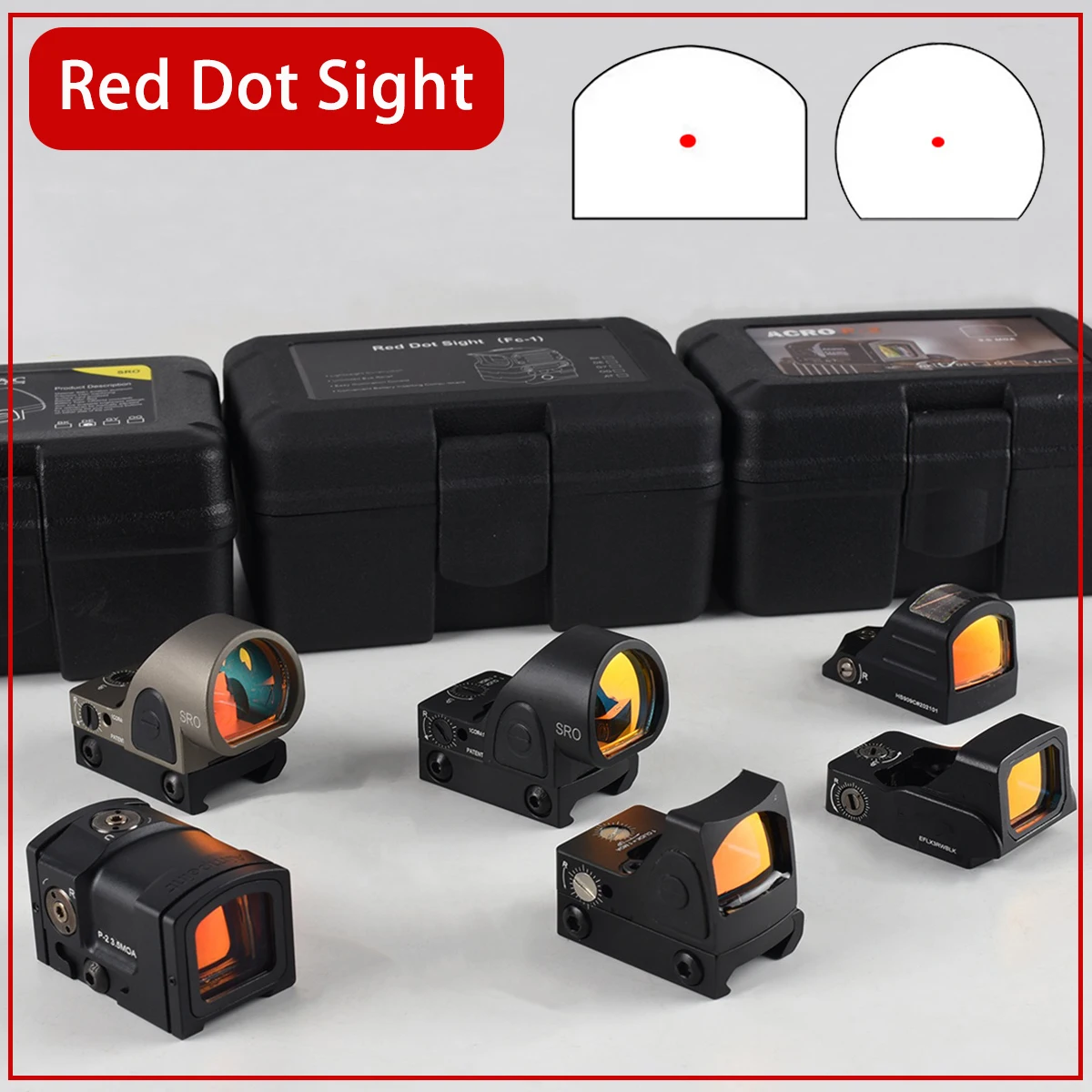 

Оптический прицел Red Dot SRO RMR, Регулируемый тактический прицел на солнечной батарее для охоты, складной мини-прицел AR15 M4