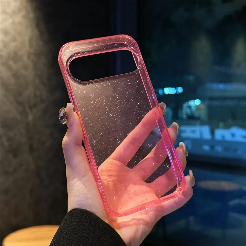 Acrylic+TPU Bling Glitter Transparent Shockproof Phone Case - Shining Starry Sky Design