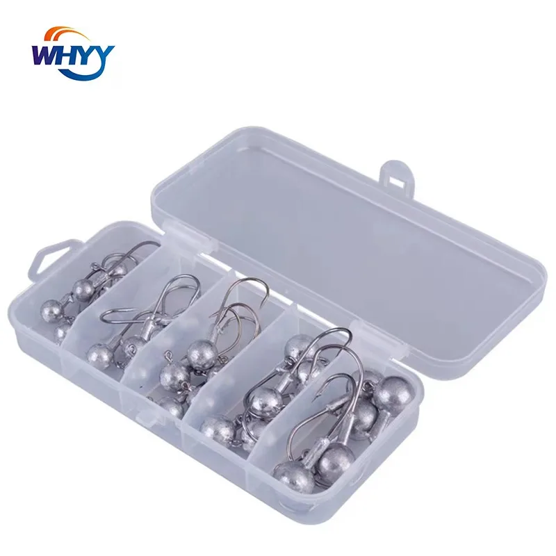 

WHYY Lead Hook 45 Piece Set Box Tape Barb Soft Bait Hook Road Sub Part Primary Color Lead Hook Grappling Hook Fishing Hook