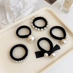 Elegant Pearl Hair Tie Set - High Elasticity Seamless Bands (5PCS)