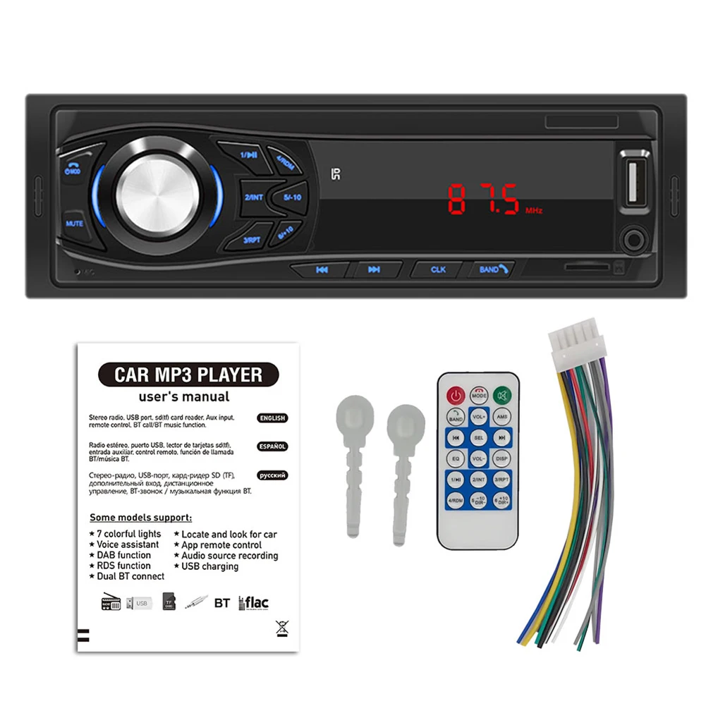 

SWM-1030 Car Stereo FM Radio MP3 Player Handsfree Phone Charge Support USB / TF Card / AUX Audio Receiver 12V Universal