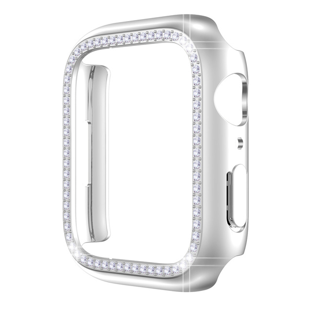 Fashion Diamond Cover for Apple Watch Case Series 7 41mm 45mm PC Cover for Iwatch Hard Frame Protective Shell Accessories