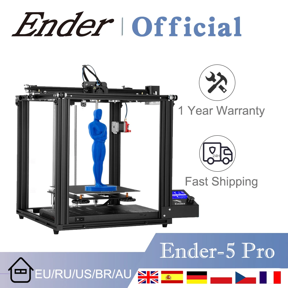 Creality 3D Ender-5 Pro Printer Silent Board Pre-Installed C-magnetic Plate Power Off Resume Printing Enclosed Structure