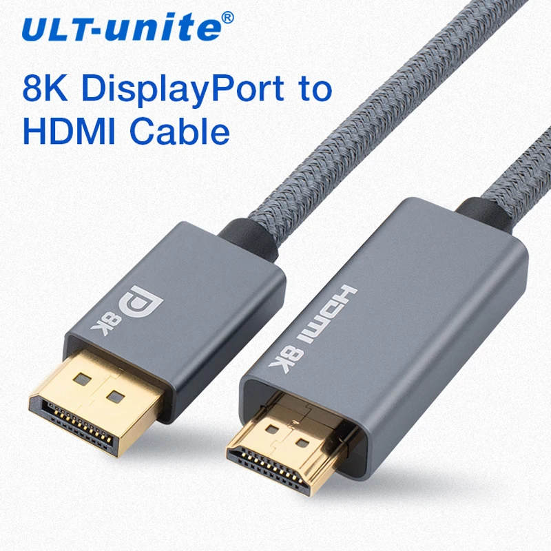÷ Ʈ 1.4-HDMI 2.1 ̺,   ũž, HDR 4K 120Hz DP-HDTV ڵ, 6.5Ft DP-HDMI 8K 30Hz  ̺