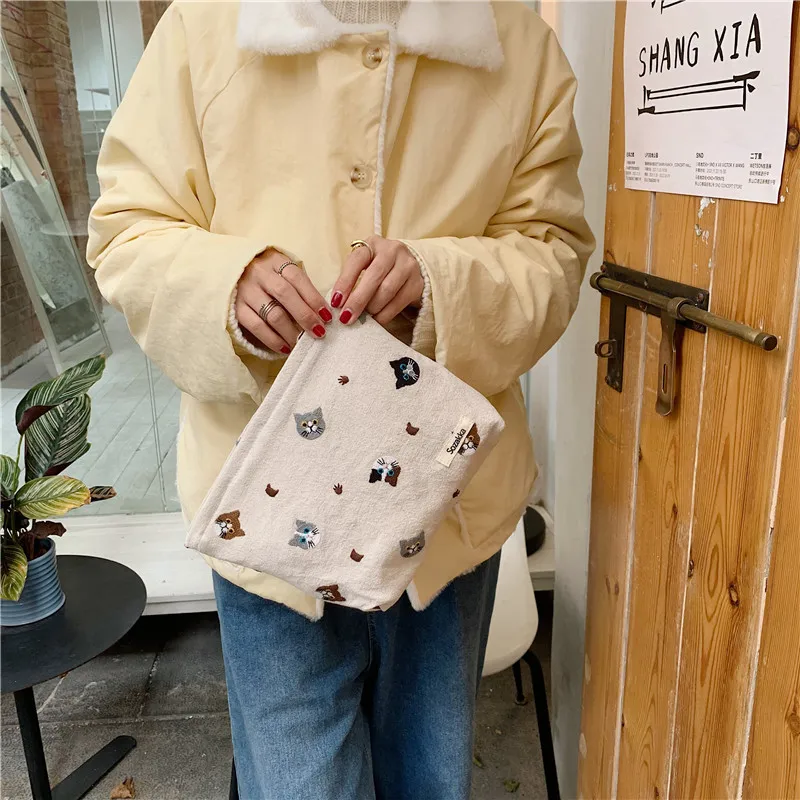 Youda-bolsa de maquiagem para mulheres, gato bonito