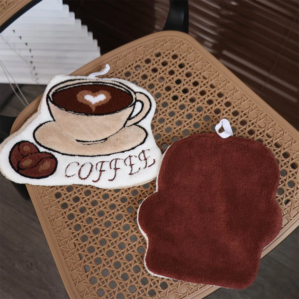 4Pcs/Set Practical Cartoon Hand Towel Absorbent Soft Bathroom Hanging Towel Thickened Skin-friendly Kitchen Hand Cloth Dish
