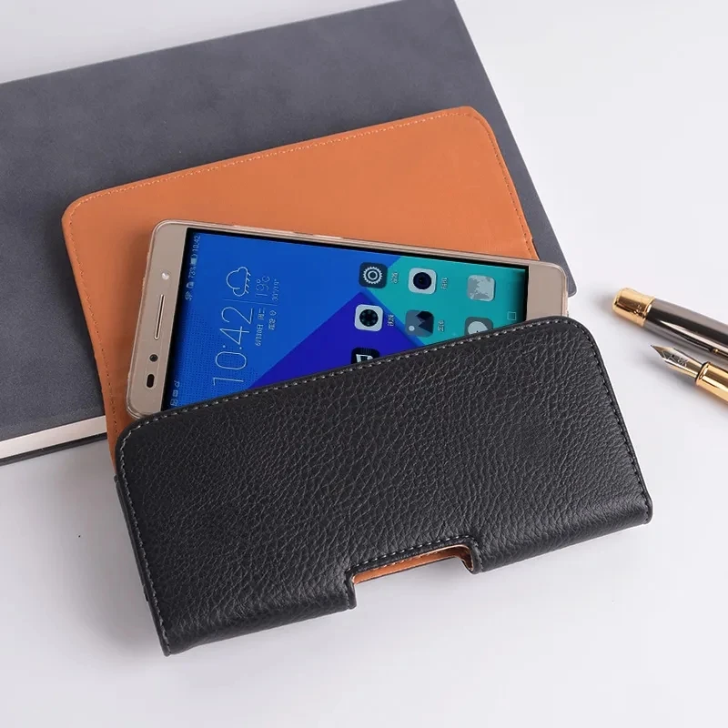Leather Belt Case Waist Bag with Magnetic Closure and Belt Clip