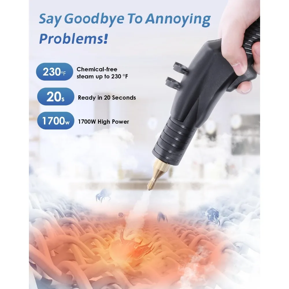 High Pressure Steam Cleaner,Steamer for Cleaning Grout Tile, Heavy Duty Portable Steamer Cleaner for Car Auto 2