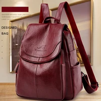 Ladies Bookbag Rucksack Women Large Capacity Backpack Purses High Quality Leather Female Vintage Bag School Bags Travel Bagpack 1